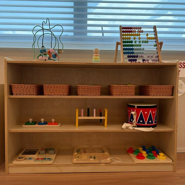 3 Tiered Montessori Shelf ( WOODEN BACK) 